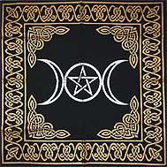 Triple Moon Pentagram Altar Cloth (24x24)