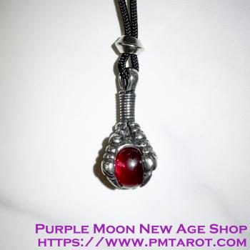 Crystal Dragon Claw Pendants - Red
