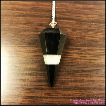 碧璽混白瑪瑙靈擺