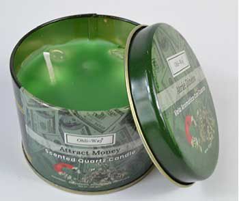 Quartz Tin Candle: Atrae Dinero (attract Money)