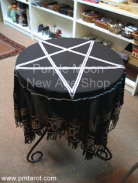 Gold Bordered Pentagram Altar Cloth (36x36)