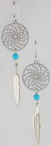 Dream Catcher Earring with Turquoise Beads