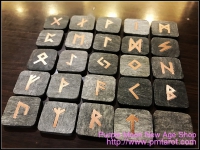 Elder Futhark Runes - Black Serpentine w/copper symbol
