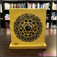 Bamboo Made Meditative Incense Box With Hexagram And Lotus