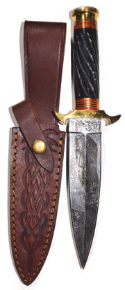 Twisted Horn Damascus Athame