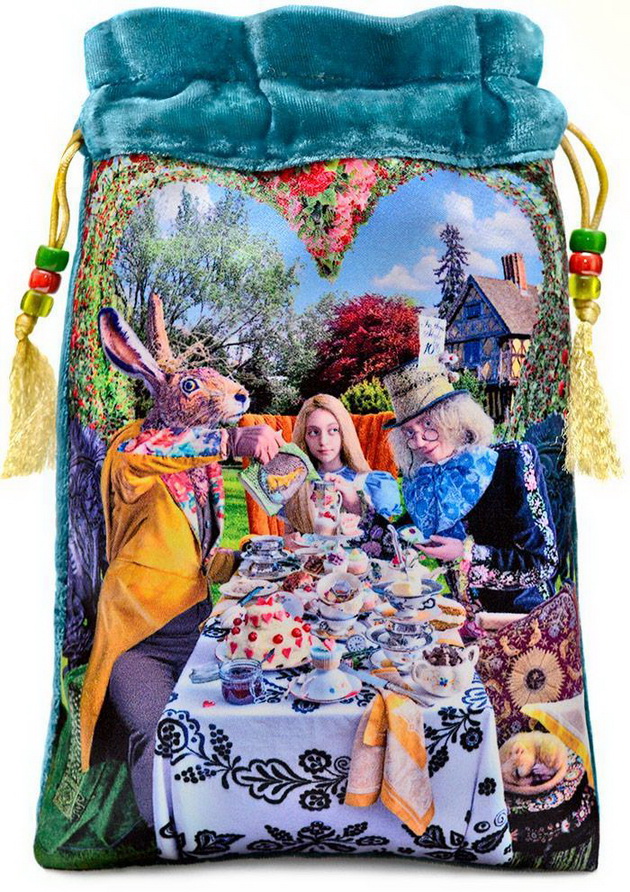 Alice and the Tea Party in teal - limited edition Alice Tarot bag