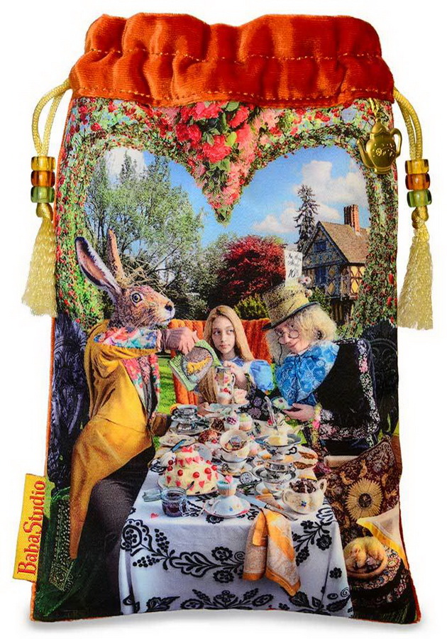 Alice and the Tea Party in orange - limited edition Alice Tarot bag