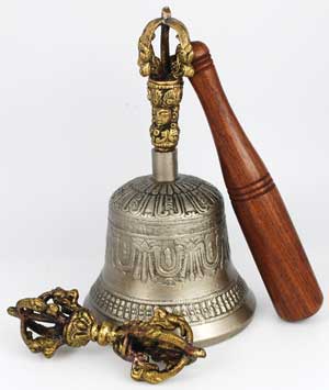 Brass Bell and Dorje with Striker