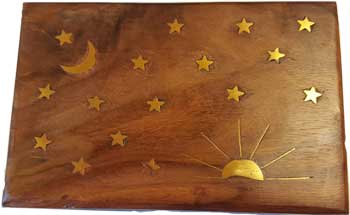 Stars & Moon Brass Inlay Box