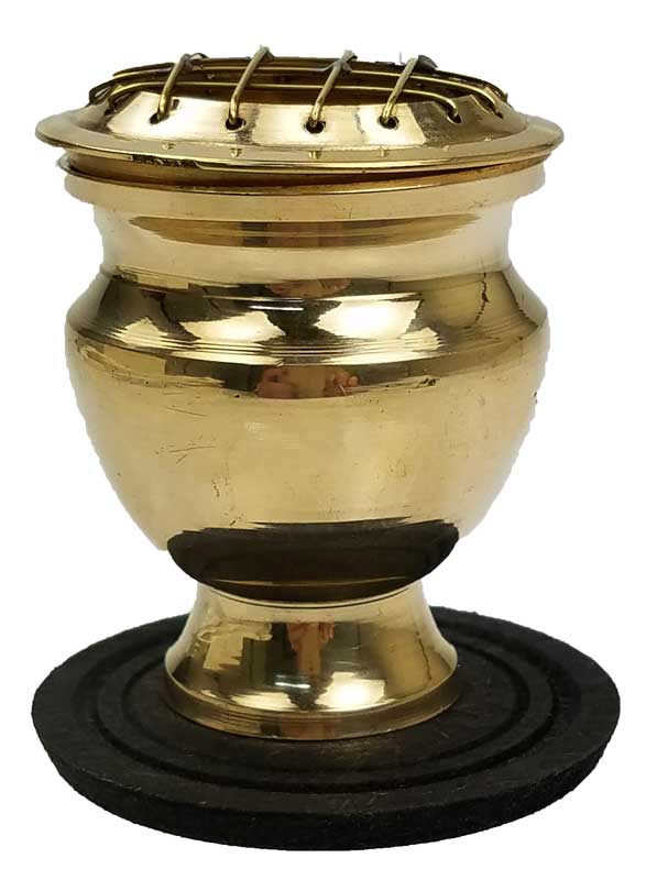 Brass Screen incense burner with Coaster