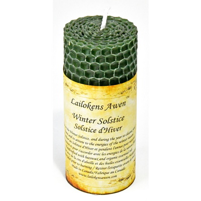 Beeswax Sabbat Altar Candle - Winter Solstice