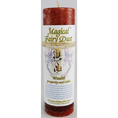 Wealth Pillar Candle with Fairy Dust Necklace