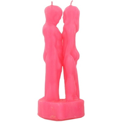 Man & Woman Lovers Image Candle - Pink