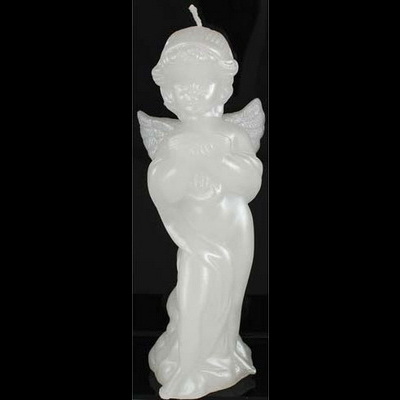 Guardian Angel Image Candle - White