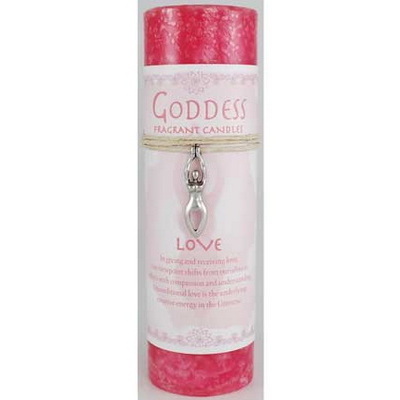 Love Pillar Candle with Goddess Necklace