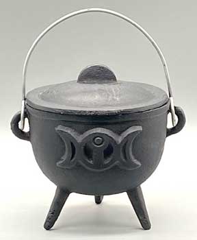 Triple Moon Cast Iron Cauldron w/Lid