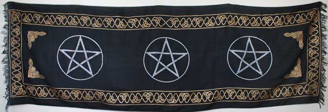 Three Pentagram Altar Cloth (72x21)