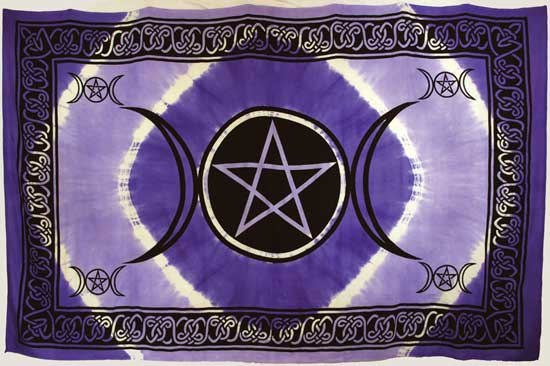 Purple Triple Moon Pentagram Tapestry (72x108)