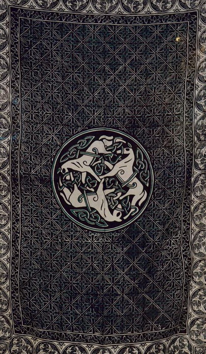 Celtic Horse green/white/black Tapestry (60x90)