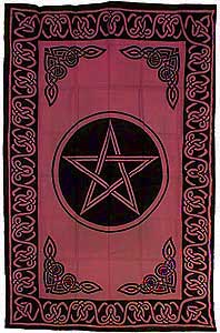 Pentagram Red & Black Tapestry (72x108)