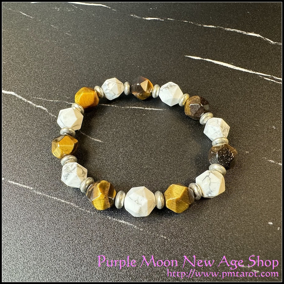 Golden Tiger's Eye & White Turquoise Bracelet