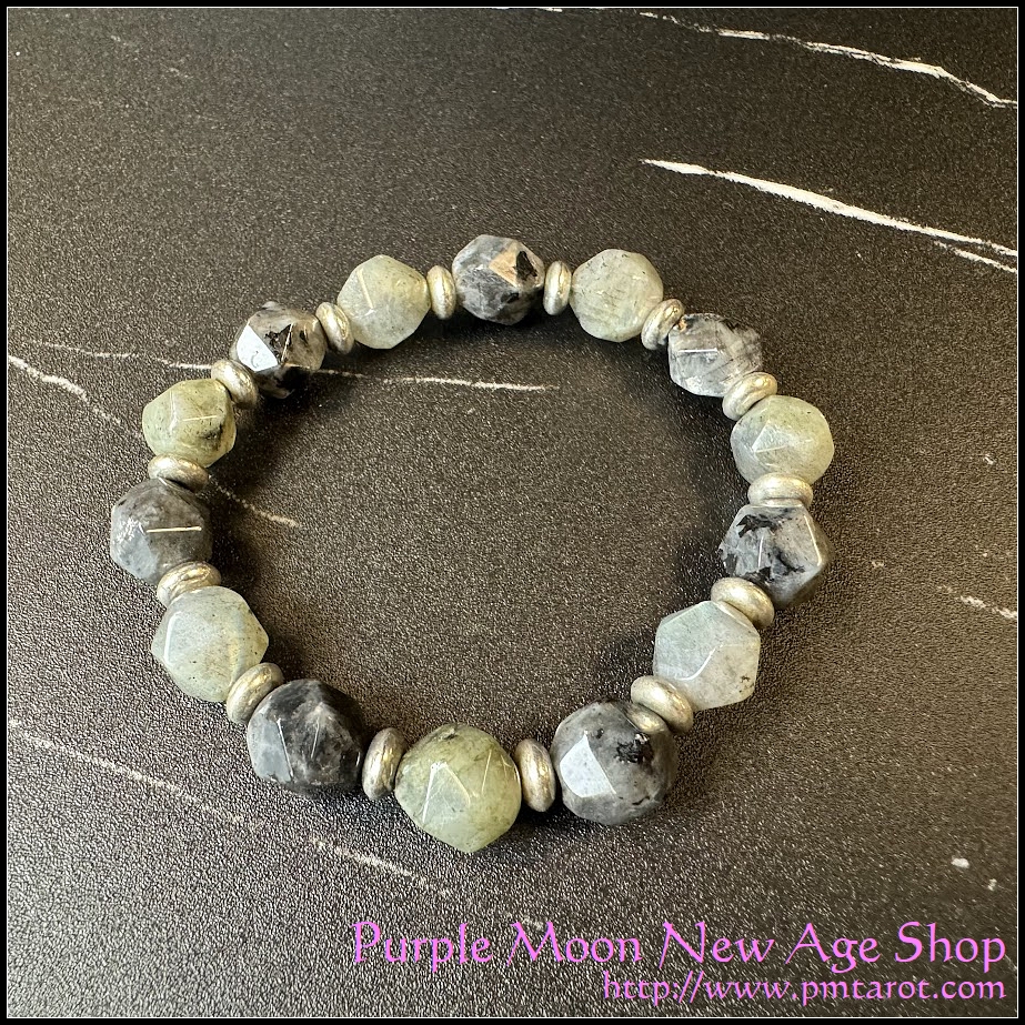 Labradorite & Silver Sheen Obsidian Bracelet