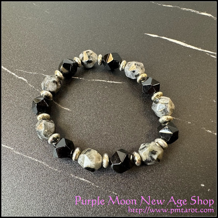 Labradorite & Black Obsidian Bracelet