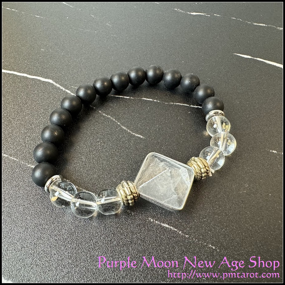 Lepidolite & Clear Quartz Spiral Bracelet – Breathe Inspiring Gifts