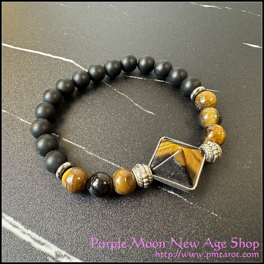 Golden Tiger Eye Pyramid Bracelet