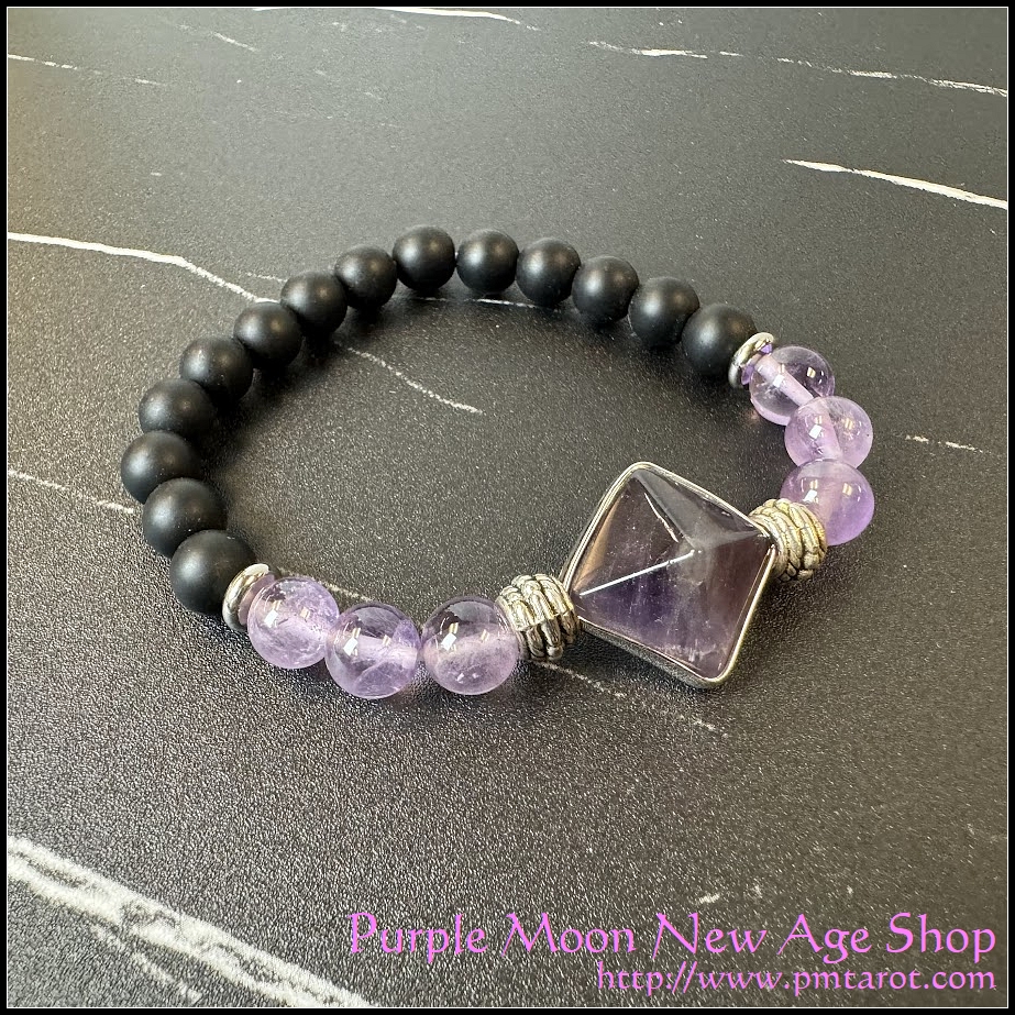 Amethyst Pyramid Bracelet