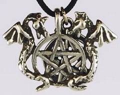 Twin Dragons Pentagram Amulet