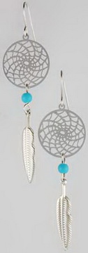 Dream Catcher Earring with Turquoise Beads