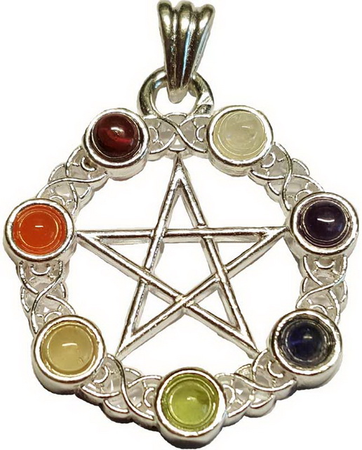 7 Chakra Pentagram Pendant