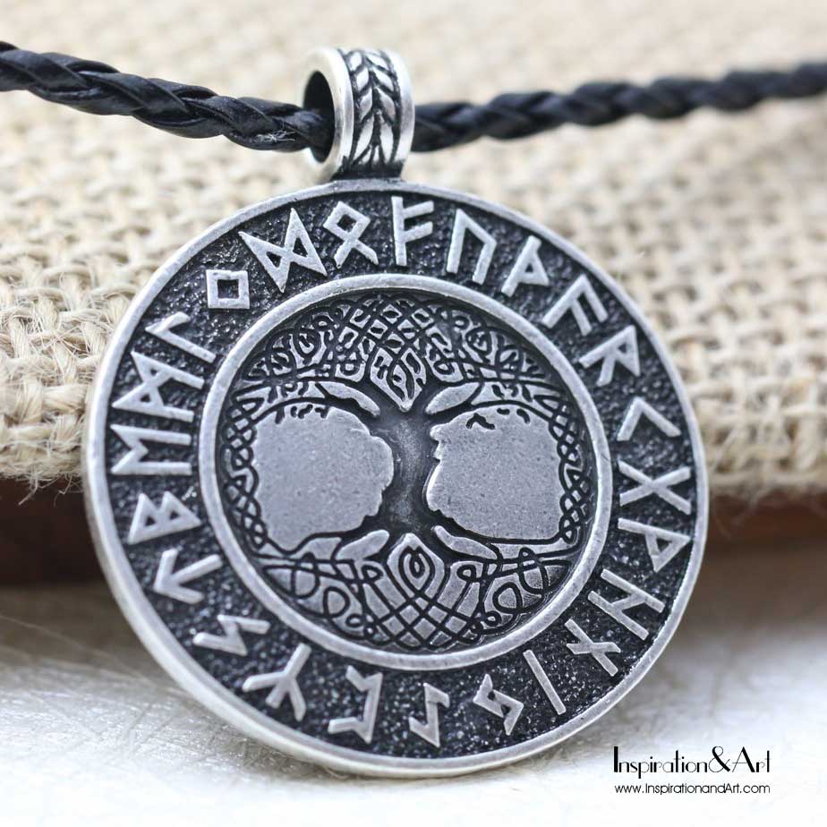 Tree of Life & Norse Runes Pendant