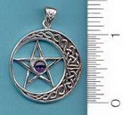 Pentacle: Celtic Moon & Amethyst