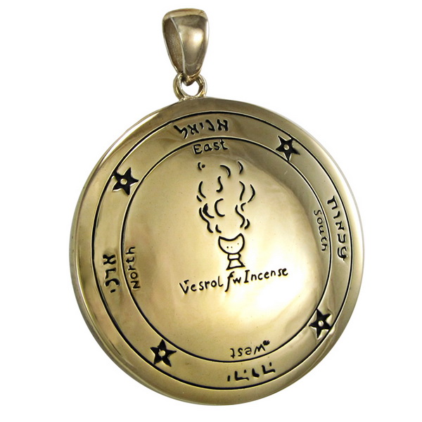 Bronze Circle of Solomon Pentacle Key Pendant Talisman