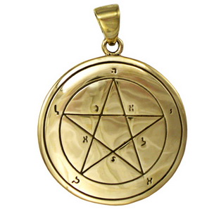 Bronze First Pentacle of Mercury Key of Solomon Pendant