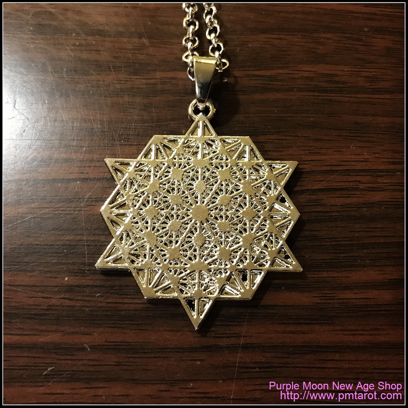 Star Tetrahedron Sacred Geometry Silver Pendant