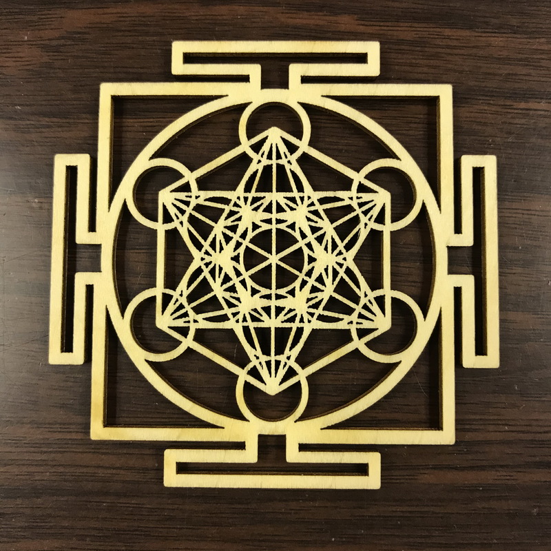 Archangel Metatron's Cube Mandala Wooden Plate