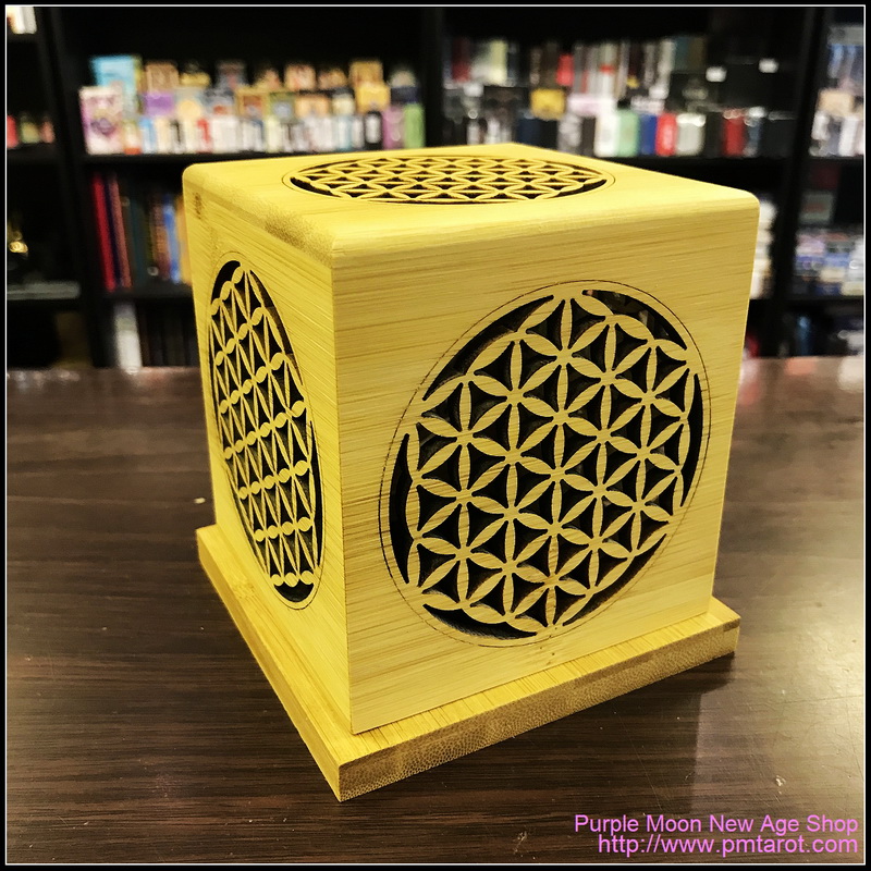 Bamboo Made Meditative Incense Box With Flower Of Life