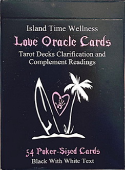Island Time Wellness Love Oracle Cards Version I Poker Size - Black With White Text