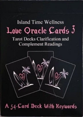 Island Time Wellness Love Oracle Cards Version III poker Size - Black With Silver Text