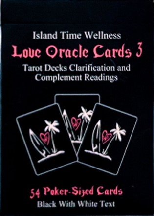 Island Time Wellness Love Oracle Cards Version III poker Size - Black With White Text