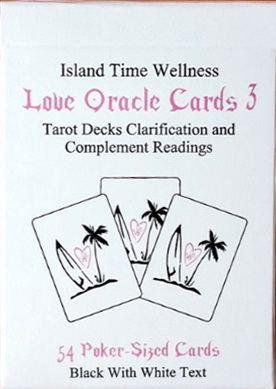 Island Time Wellness Love Oracle Cards Version III poker Size - White With Black Text