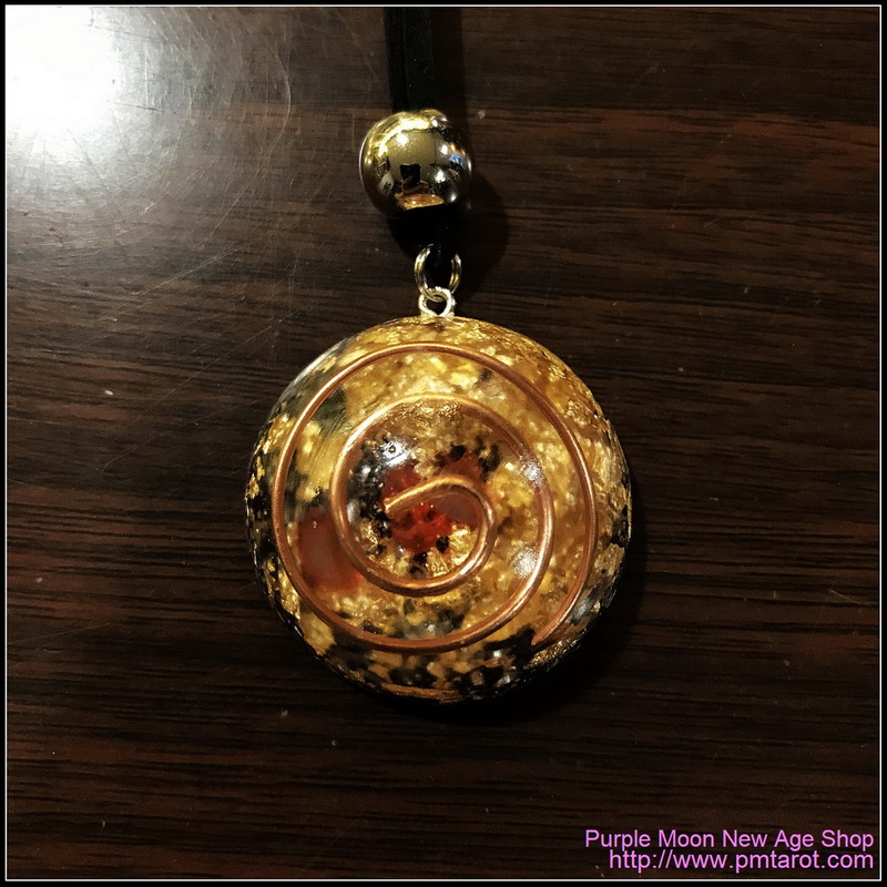 Orgone Pendant Gold Spiral