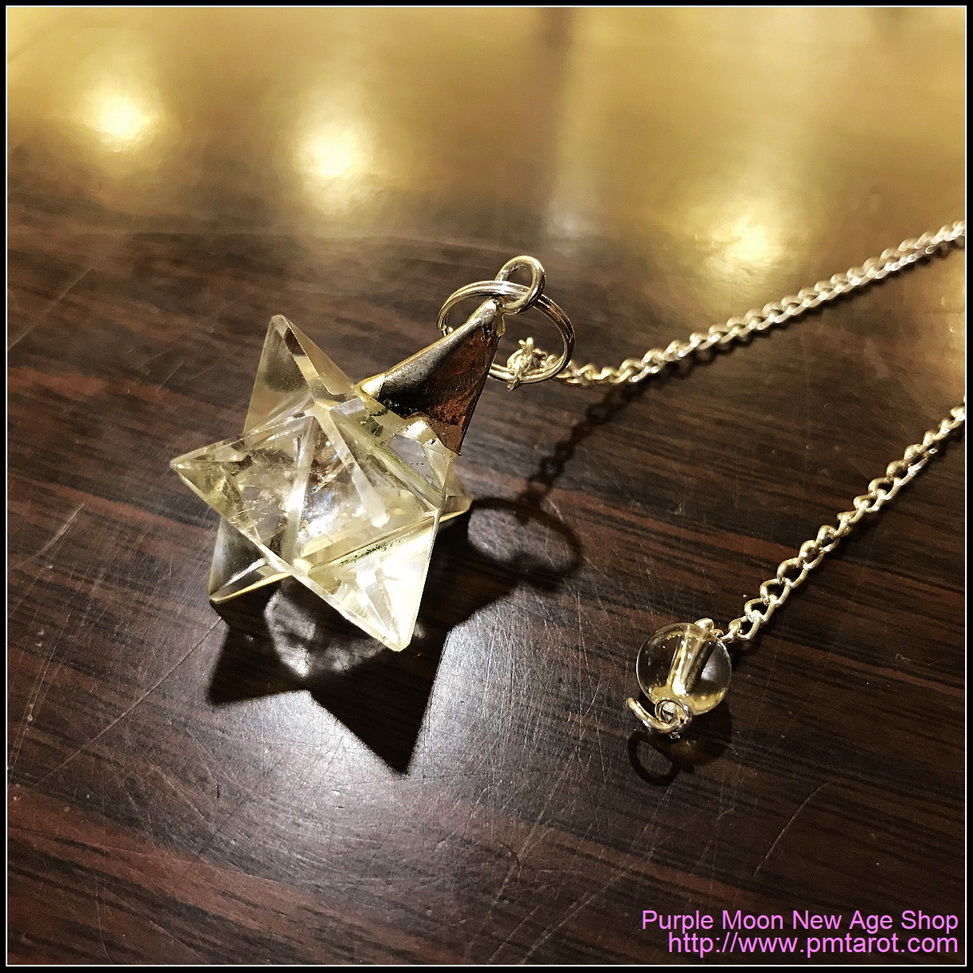 Quartz Merkaba Flower Pendulum