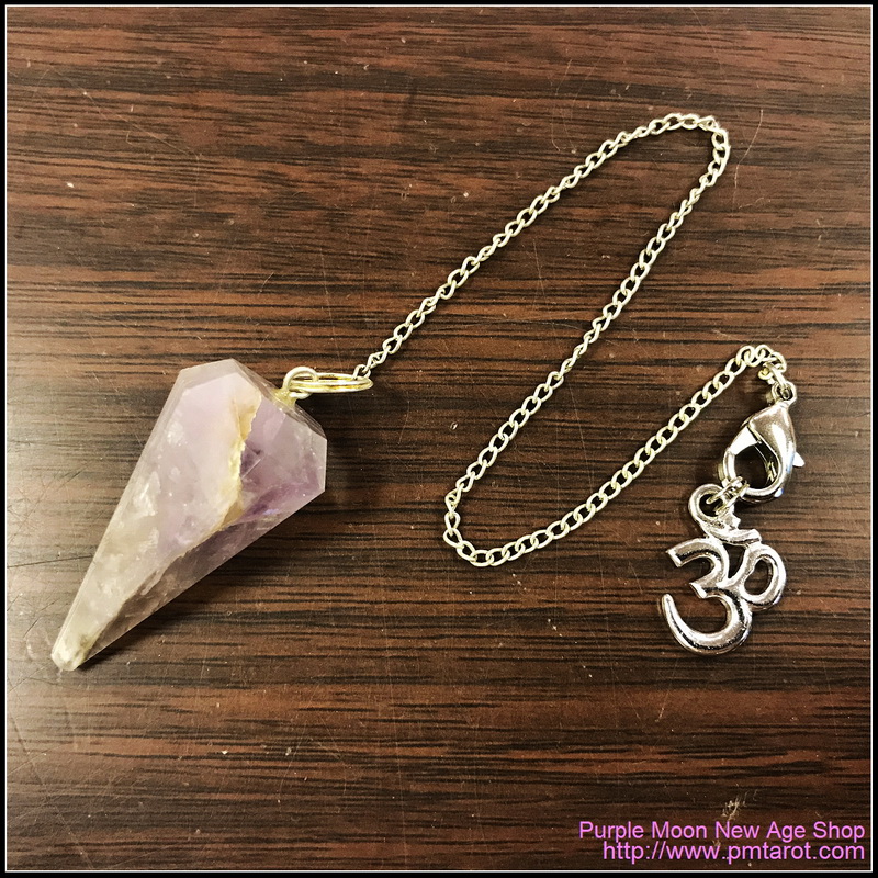 Amethyst and Om Charm Pendulum and Pendant Combo