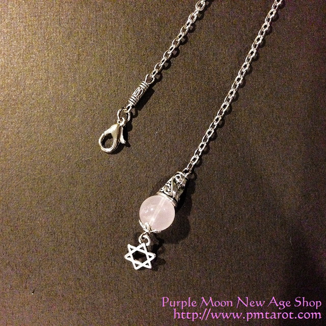 Hexagram w/Rose Quartz pendulum chain