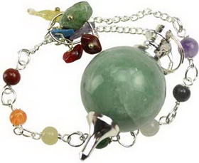 Green Aventurine 7 Chakra Ball pendulum