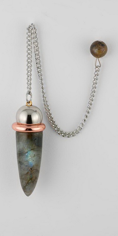 Labradorite Chamber Pendulum with Copper Energy Ring